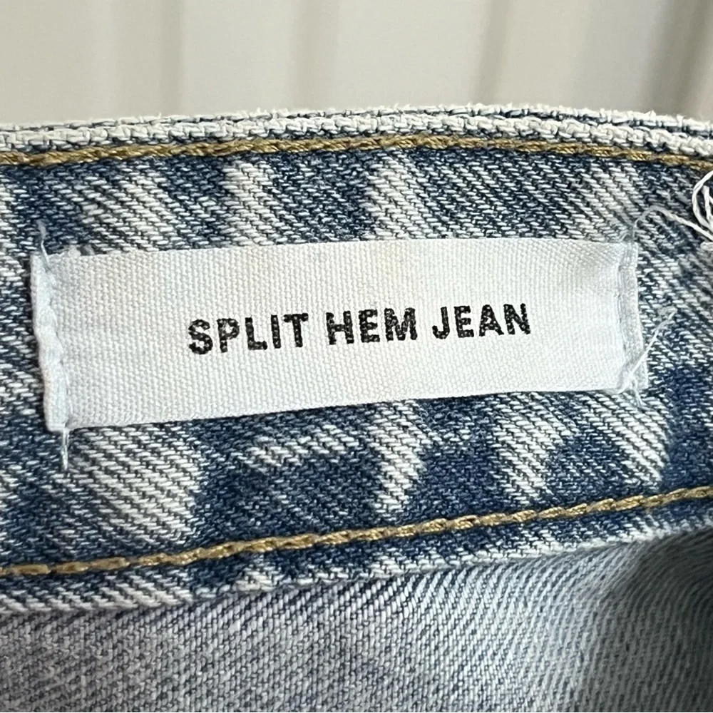 Cotton On high rise cropped distressed raw hem 100% recycled cotton jeans, US4.